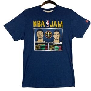 Homage NBA Jam Denver Nuggets Murray Jokic Blue T-Shirt Mens Small Retro Graphic